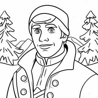 Pagina Para Colorir Do Kristoff Com Um Fundo Neve 52787-43908