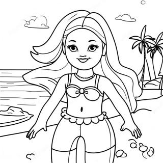 Pagina Para Colorir Da Barbie Se Divertindo Na Praia 52807-43925