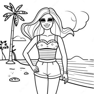 Pagina Para Colorir Da Barbie Se Divertindo Na Praia 52807-43927