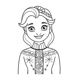 Elsa Em Uma Pagina Para Colorir De Sueter Festivo 52887-43970