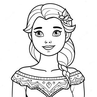 Elsa Em Uma Pagina Para Colorir De Sueter Festivo 52887-43972