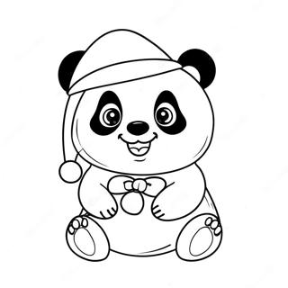 Panda De Natal Páginas Para Colorir