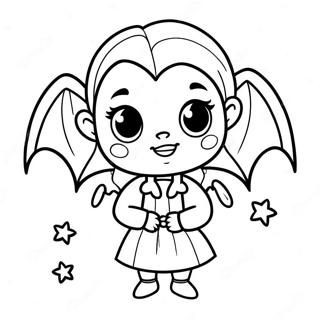 Pagina Para Colorir Da Fofo Garota Vampira Com Morcego 52937-44020