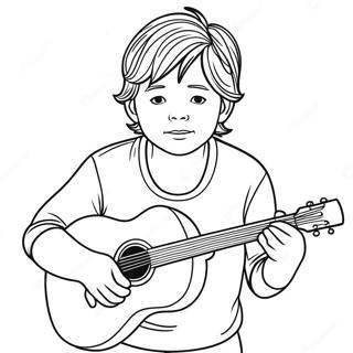 Pagina Para Colorir Do Menino Com Ukulele 52956-44034