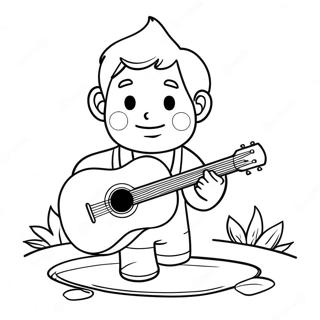 Pagina Para Colorir Do Menino Com Ukulele 52956-44035