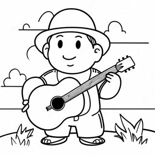 Pagina Para Colorir Do Menino Com Ukulele 52956-44036