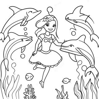 Pagina Para Colorir Da Barbie E Golfinhos Na Aventura Subaquatica 53067-44121