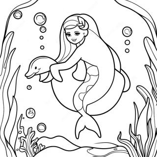 Pagina Para Colorir Da Barbie E Golfinhos Na Aventura Subaquatica 53067-44123