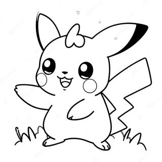 Pikachu Fofo Brincando Para Colorir 53147-44182