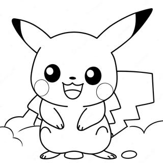 Pikachu Fofo Brincando Para Colorir 53147-44183