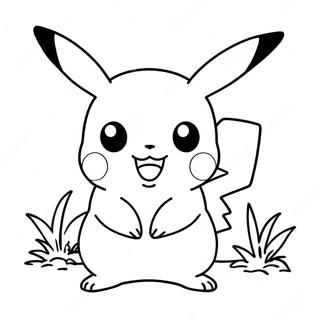 Pikachu Fofo Brincando Para Colorir 53147-44184