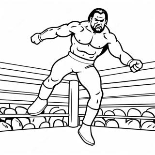 Pagina Para Colorir Do Lutador Da Wwe Editavel Pulando Em Cima Do Oponente 53237-44266