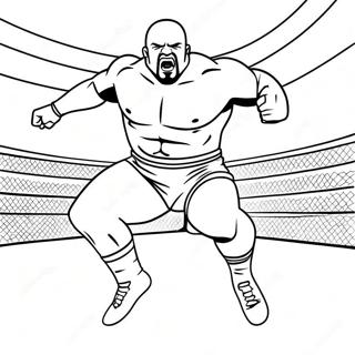 Pagina Para Colorir Do Lutador Da Wwe Editavel Pulando Em Cima Do Oponente 53237-44267