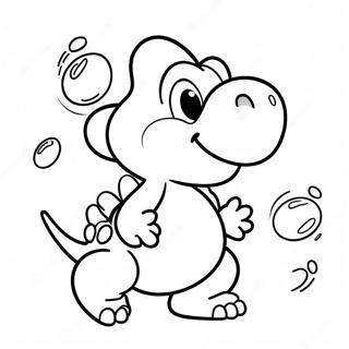 Pagina Para Colorir Do Yoshi Com Ovos Coloridos 53358-44349