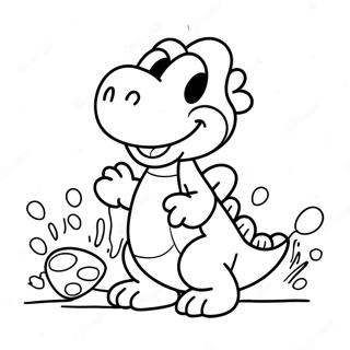 Pagina Para Colorir Do Yoshi Com Ovos Coloridos 53358-44351