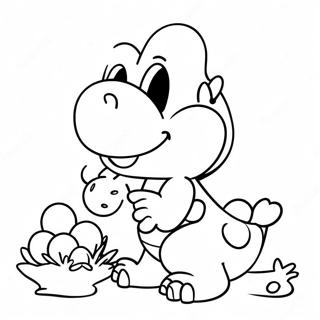 Pagina Para Colorir Do Yoshi Com Ovos Coloridos 53358-44352