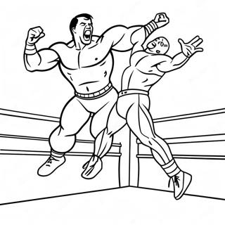 Pagina Para Colorir Do Lutador Da Wwe Pulando Em Cima Do Oponente 53418-44385