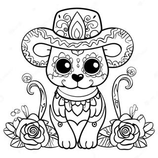 Animal Dia De Los Muertos Páginas Para Colorir