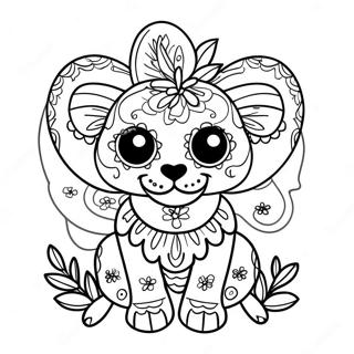 Pagina Para Colorir Animal Dia De Los Muertos 53468-44408