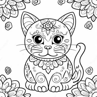 Pagina Para Colorir Gato De Acucar Colorido 53469-44427