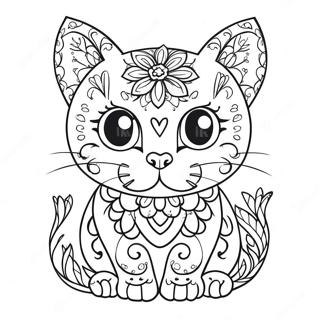 Pagina Para Colorir Gato De Acucar Colorido 53469-44428