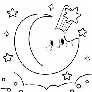 Pagina Para Colorir Da Lua Brilhante E Estrelas Cintilantes 53509-44456