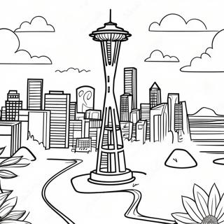 Pagina Para Colorir Da Space Needle De Seattle 53529 44628