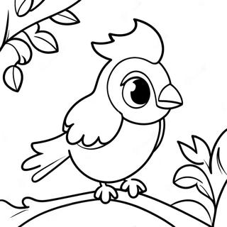 Pagina Para Colorir De Cockatiel Fofo Sentado Em Um Galho 53669-44733