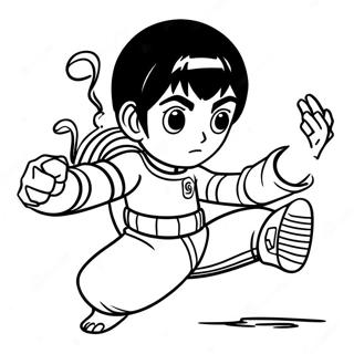 Pagina Para Colorir Do Rock Lee Em Pose Dinamica 53779-44827