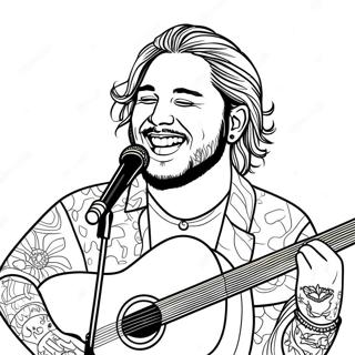 Pagina Para Colorir Do Post Malone Com Violao 53839-44882