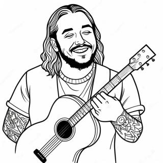 Pagina Para Colorir Do Post Malone Com Violao 53839-44883