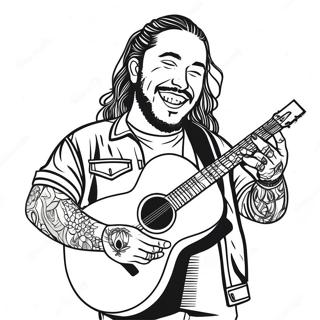 Pagina Para Colorir Do Post Malone Com Violao 53839-44884