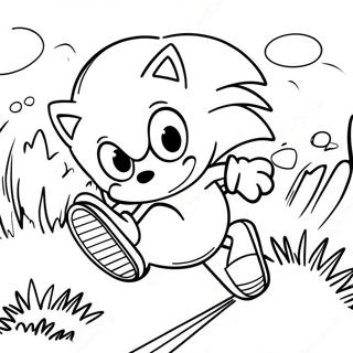 Pagina Para Colorir Do Sonic The Hedgehog Acelerando Pela Zona Da Colina Verde 5383-4309