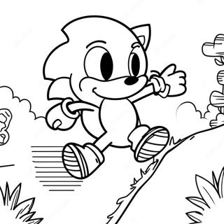 Pagina Para Colorir Do Sonic The Hedgehog Acelerando Pela Zona Da Colina Verde 5383-4310