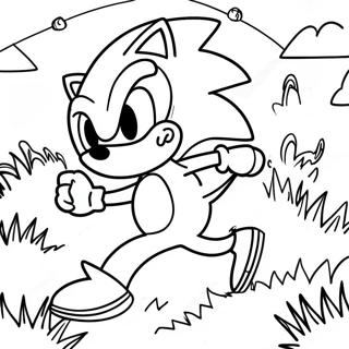 Pagina Para Colorir Do Sonic The Hedgehog Acelerando Pela Zona Da Colina Verde 5383-4311