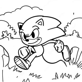 Pagina Para Colorir Do Sonic The Hedgehog Acelerando Pela Zona Da Colina Verde 5383-4312