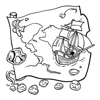 Pagina Para Colorir Do Mapa Do Tesouro Com Piratas 53859-44885