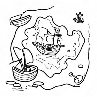 Pagina Para Colorir Do Mapa Do Tesouro Com Piratas 53859-44886