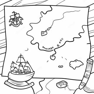 Pagina Para Colorir Do Mapa Do Tesouro Com Piratas 53859-44887