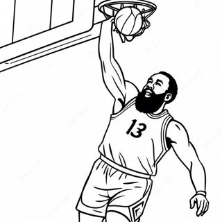 Pagina Para Colorir Do James Harden Enterrando A Bola De Basquete 53899-44917