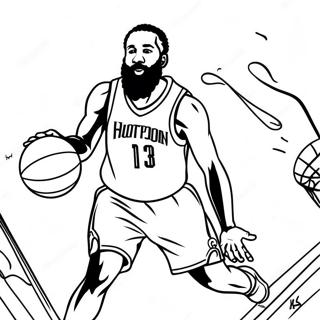 Pagina Para Colorir Do James Harden Enterrando A Bola De Basquete 53899-44918