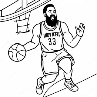 Pagina Para Colorir Do James Harden Enterrando A Bola De Basquete 53899-44919