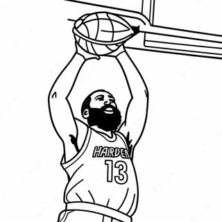 Pagina Para Colorir Do James Harden Enterrando A Bola De Basquete 53899-44920