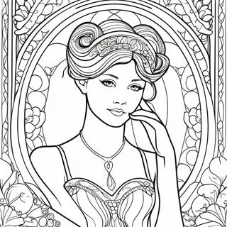 Pagina Para Colorir De Uma Dama Elegante Art Nouveau 53939-45001