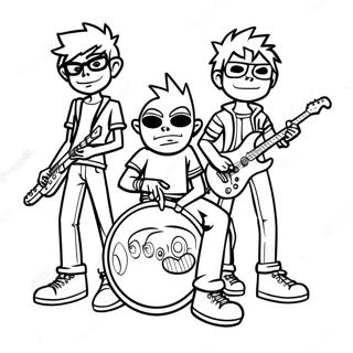 Pagina Para Colorir Dos Membros Da Banda Gorillaz 53999-44990