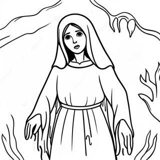 Pagina Para Colorir Do Fantasma Assustador La Llorona 54018-45018