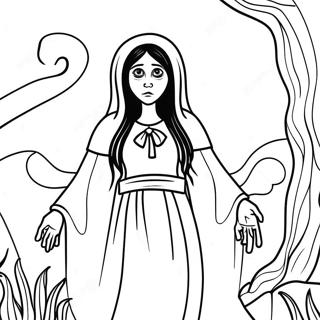 Pagina Para Colorir Do Fantasma Assustador La Llorona 54018-45019