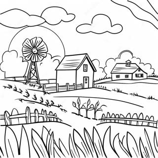 Pagina Para Colorir Da Paisagem Da Fazenda De Iowa 54231-45164