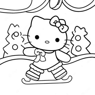 Pagina Para Colorir Do Natal Da Hello Kitty Patinando No Gelo 54290-45206