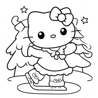 Pagina Para Colorir Do Natal Da Hello Kitty Patinando No Gelo 54290-45207